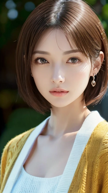 (Highest quality、8k、32K、masterpiece)、(Realistic)、(Realistic:1.2)、(High resolution)、Very detailed、Very beautiful face and eyes、1 person、Round and small face、Tight waist、Delicate body、(close、Highest quality、Attention to detail、Rich skin detail)、(Highest quality、8k、Oil paints:1.2)、Very detailed、(Realistic、Realistic:1.37)、Bright colors