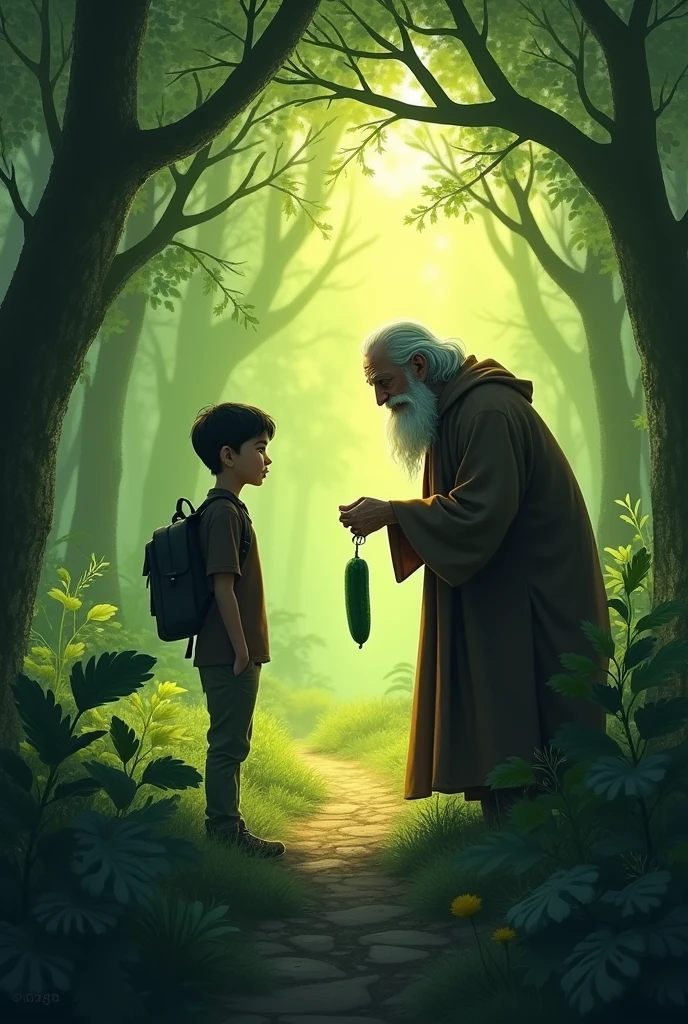 One day, while walking through a forest, he encounters an old man who is getting rid of a bitter cucumber. The old man tells Leo that, Just like the cucumber, there are things in life that we must let go of and avoid. He also warns him that there are thorns in the path of life, but we can deviate to avoid them.