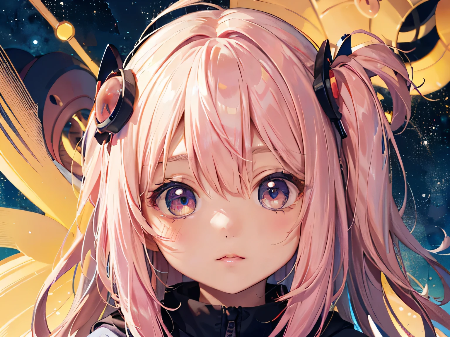 Momoko Sakura colorful style, Simple Line Initialism，Abstract art，Urban Background, (((The most beautiful girl of all time))), (((chibi))), Sweet face. Lips in love, colorful hearts, kawaii design, (((Dark Eyes))), (((Cute Aliens))), (((ranning))), Mars, The background is space