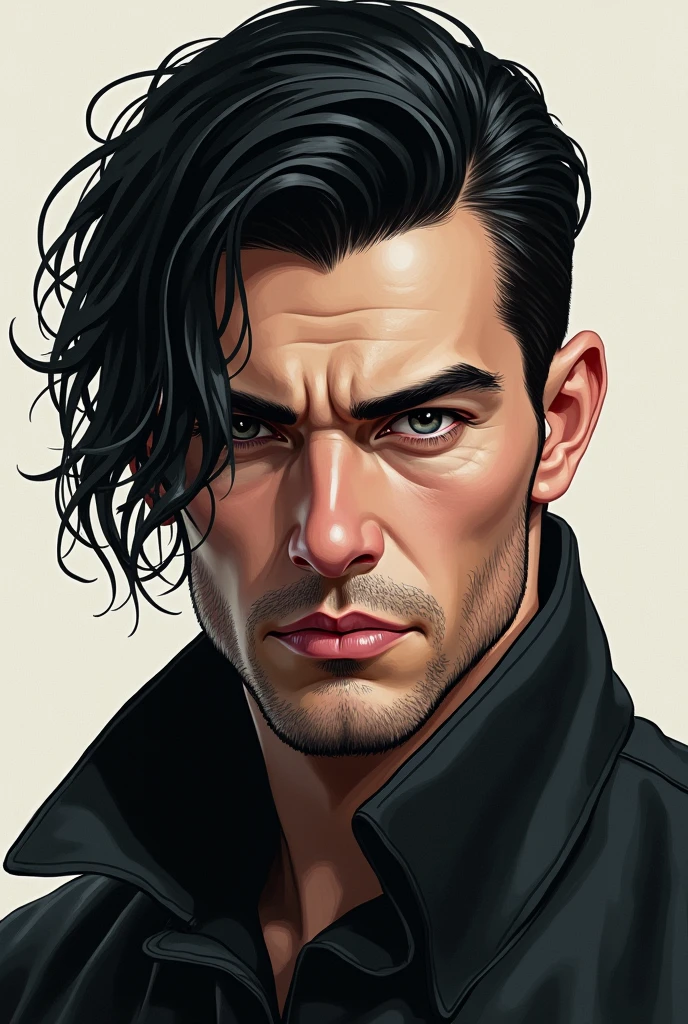 The face of a Norwegian male character
With less realistic black hair