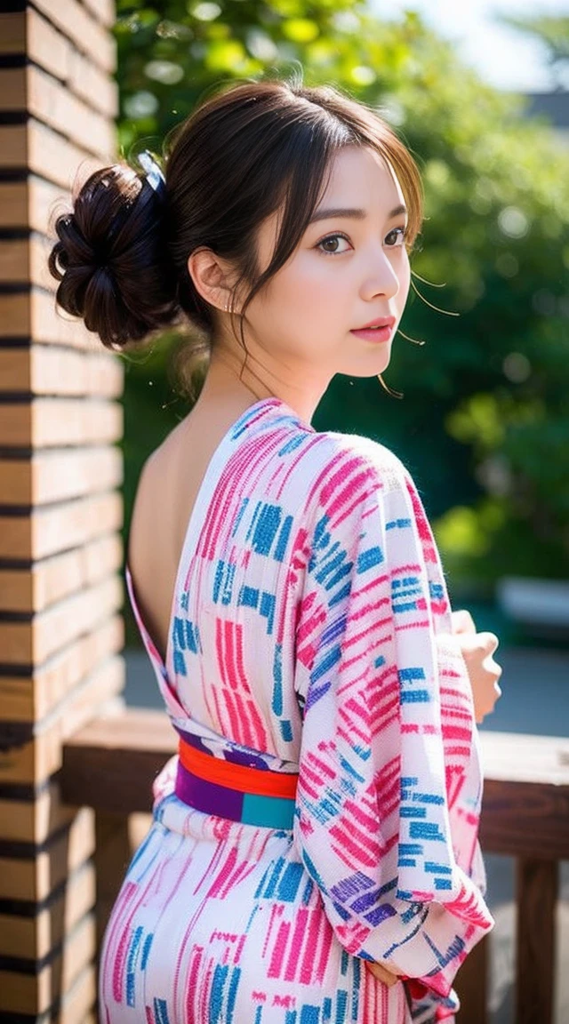 Dark brown hair、Light brown eyes、Japanese actress、 Lady、I am about 40 years old..、(Intricate details:1.2)、(Which is higher???:1.4)、 (Ultra-high resolution:1.2)、Ultra-high resolution、(Fine-tune)、(Detailed facial features)、Hmph、8k resolution、D cup size breasts、Long Hair、Hue、night、,Full body photo、firework、yukata、firework大会、日本のfirework、日本のyukata、band、Summer in Japan、yukata姿、Updo、Turning my back to the wall、I look back over my shoulder、
