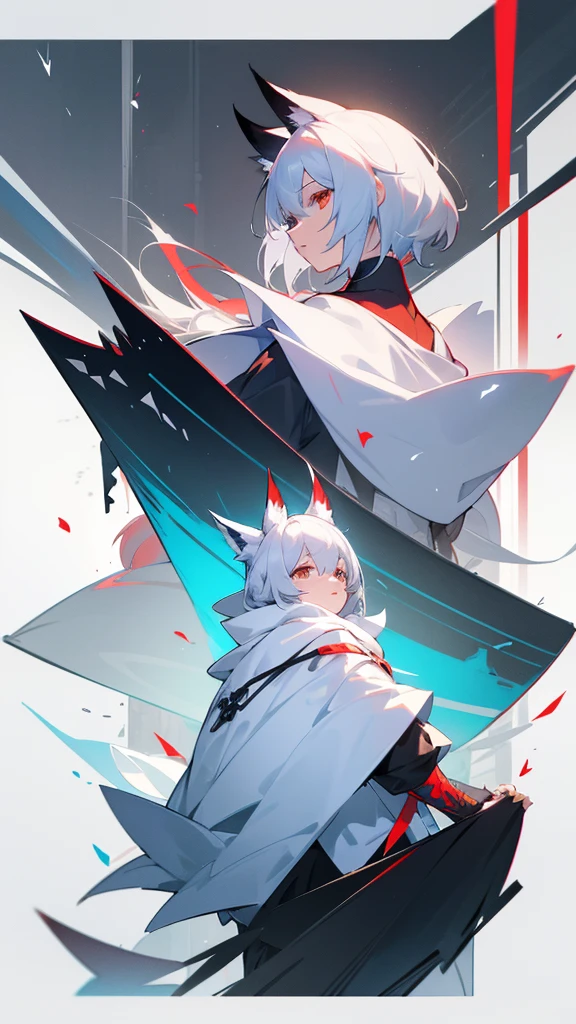 Someone is playing a game using photos from their phone, From Arknights, trending on artstation Pixiv, White fox, onmyoji, by Kamaguruka, No type, Pixiv daily ranking, trending on Pixiv, Zerochan Art, featured on Pixiv, Pixiv.Illustrated style
