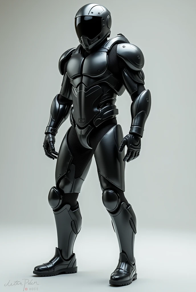 A suit "airbag style" full body for motorcycle riders, like a vest, nothing metal, that has a tube that covers the legs and is aesthetically pleasing 