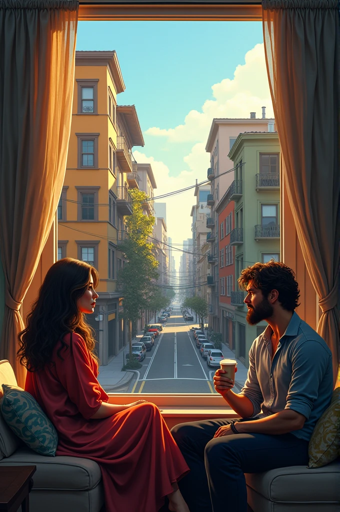 Woman and man living opposite each other