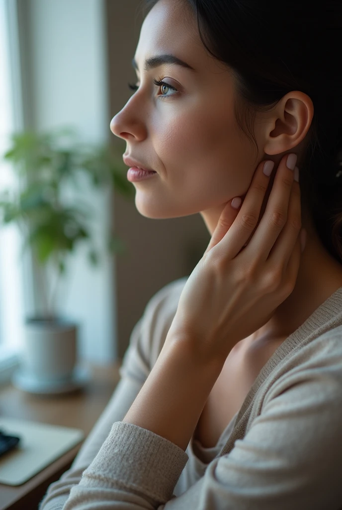Image of a person taking their pulse from the carotid artery