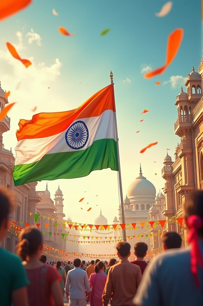Generate Indian independence day on 15 August 2024 with indian flag