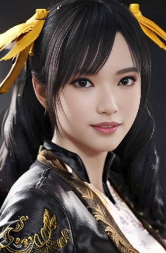 Tekken Xiaoyu,work of art、1 kawaii girl、High school student from 、ssmile,thin eyes、Swollen Eyes、Clear exterior,Bright center、highest quallity, 超high resolution, (reality: 1.4), film lighting、Japanese、Asian beauty、korean、super cute、beautiful fur、body facing forward、all-body,trunk、(超reality的な)、(high resolution)、(8k)、(very detailled)、(美しくthin eyes)、(super verbose)、 (wall-)、face detailed、bright lighting、professional lighting、gazing at viewer、Look ahead、inclined strip、chestnut hair、Idol Nogizaka、