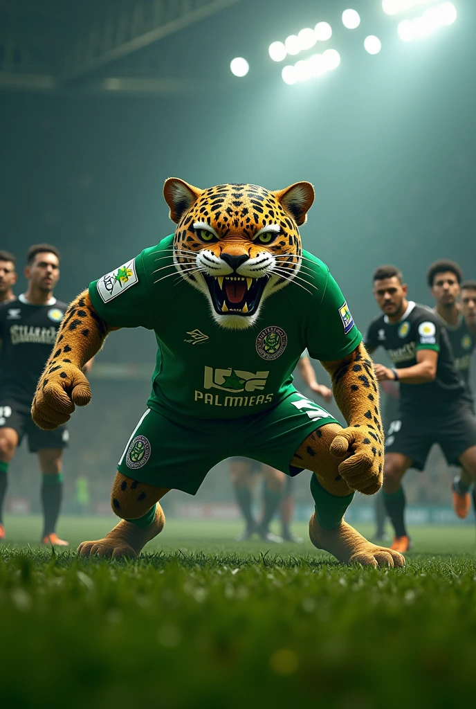 The Palmeiras mascot killing the Botafogo team.