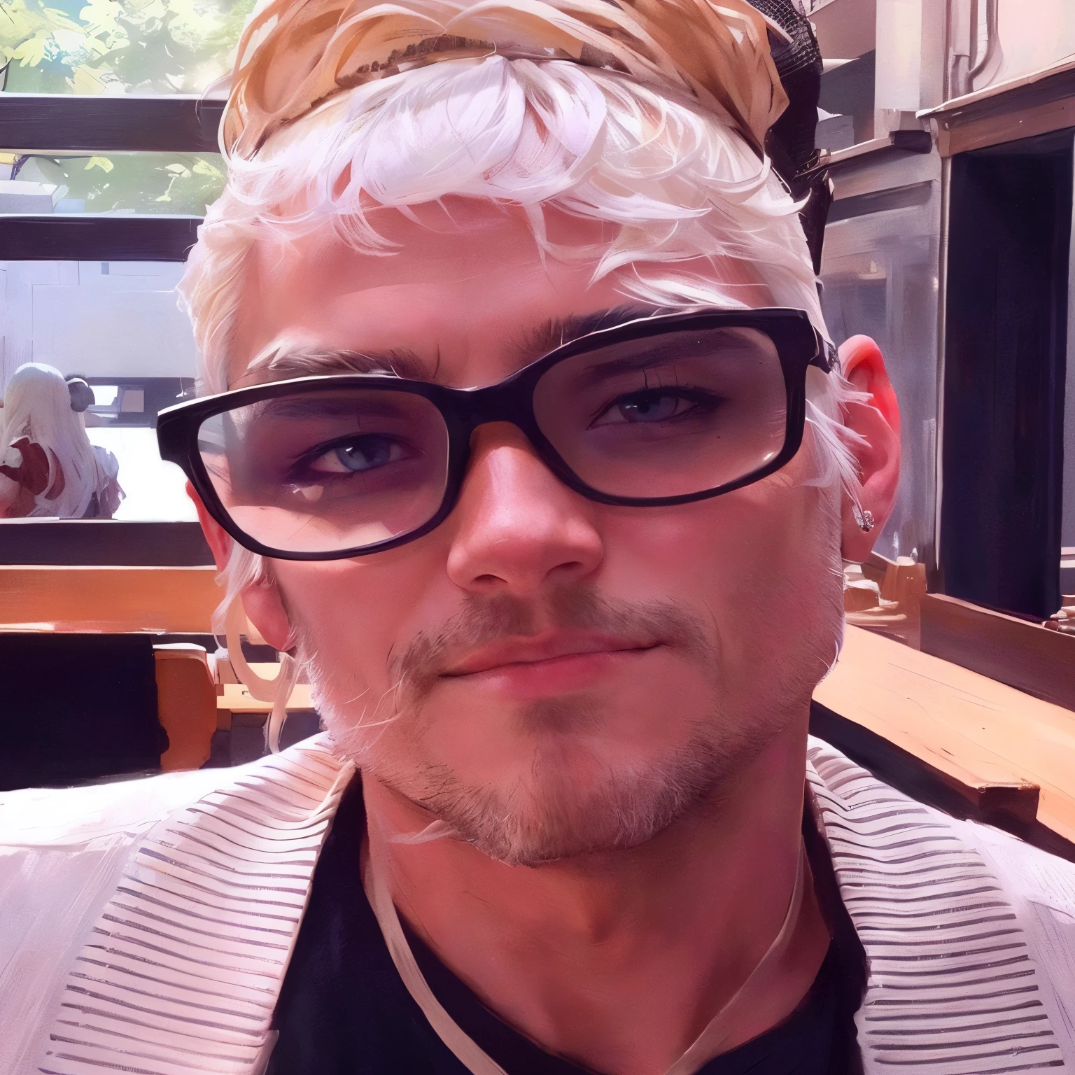 Make my portrait same as my picture white blonde hairs