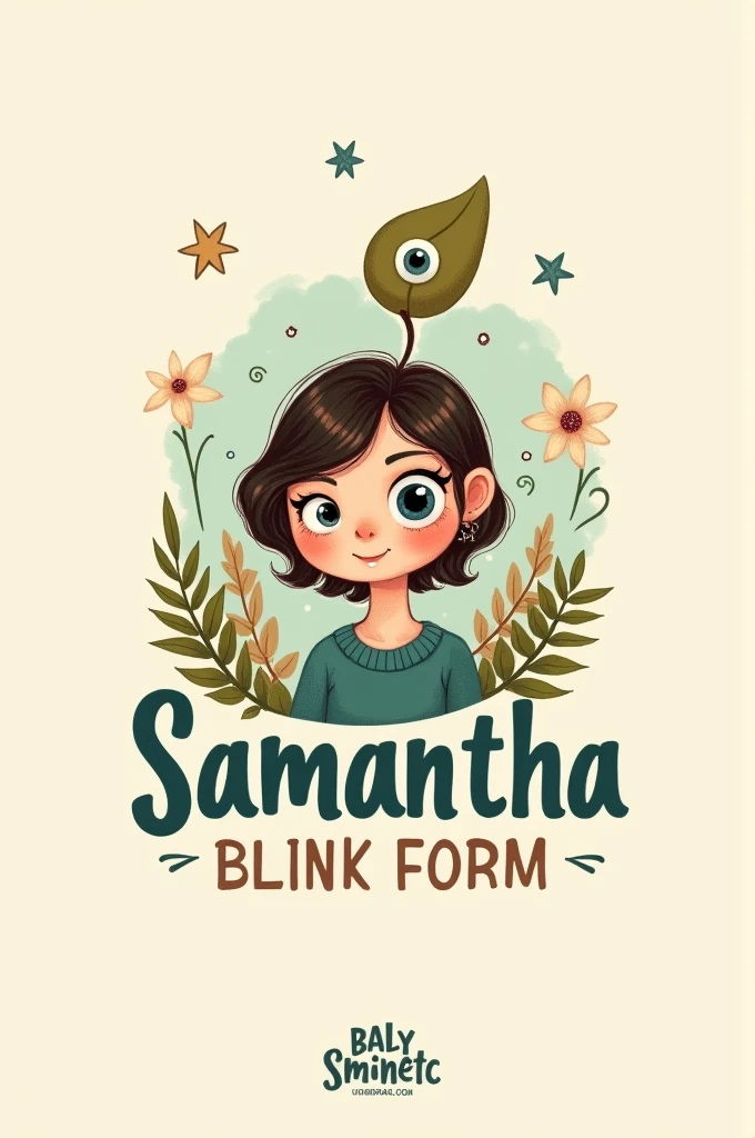 Logo over Samantha that has a drawing, one eye and a tree