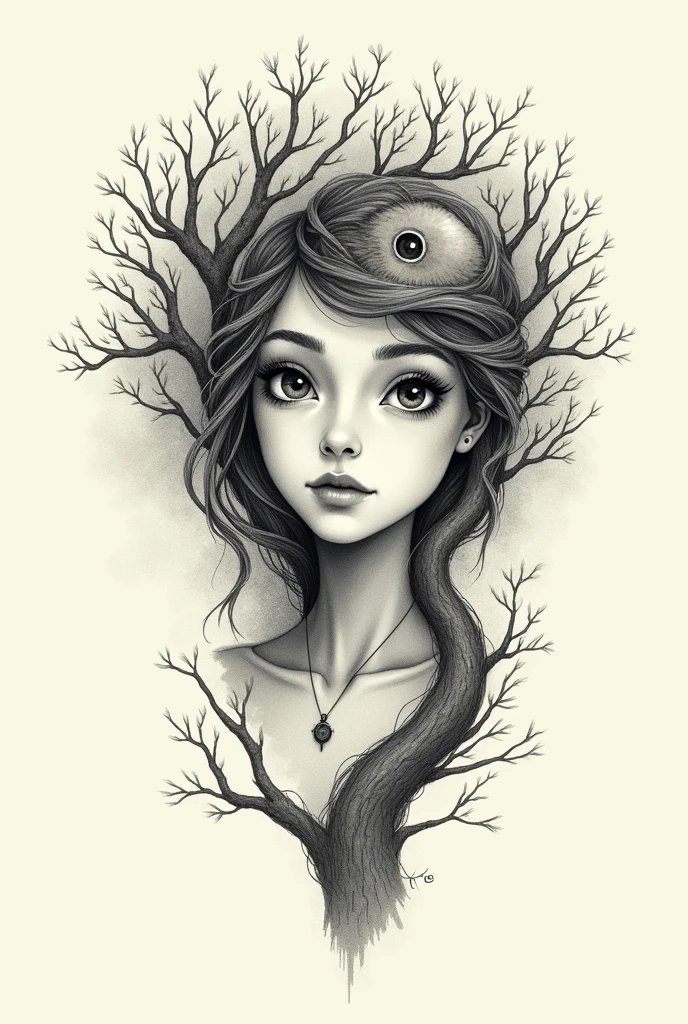 Logo over Samantha that has a drawing, one eye and a tree that is only the name