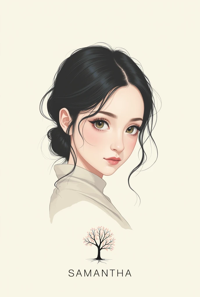 Logo over Samantha that has a drawing, one eye and a tree that is only the name
