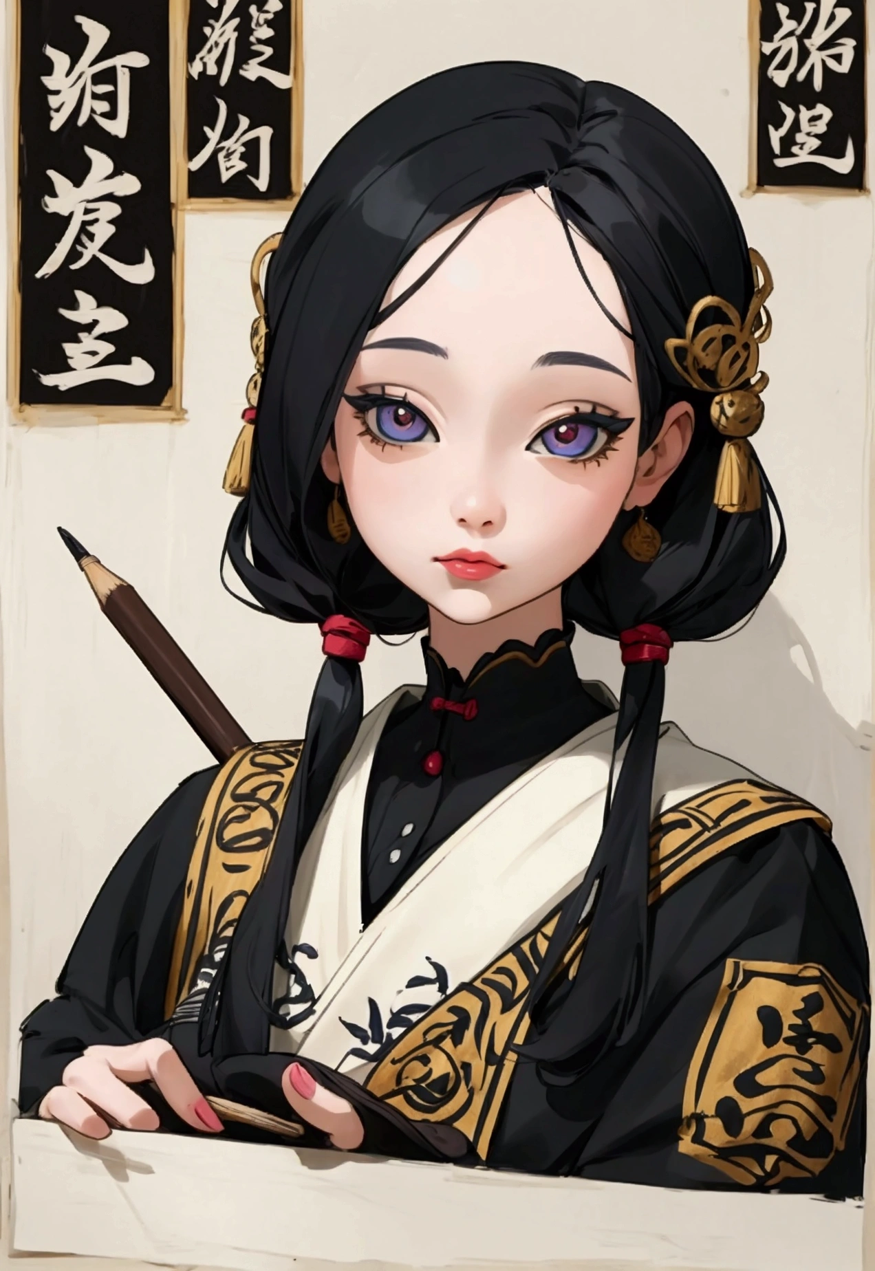 The person who is drawing the picture　People who do calligraphy　People who make dolls　People who do crafts　People who draw posters　5-people　Artistic atmosphere