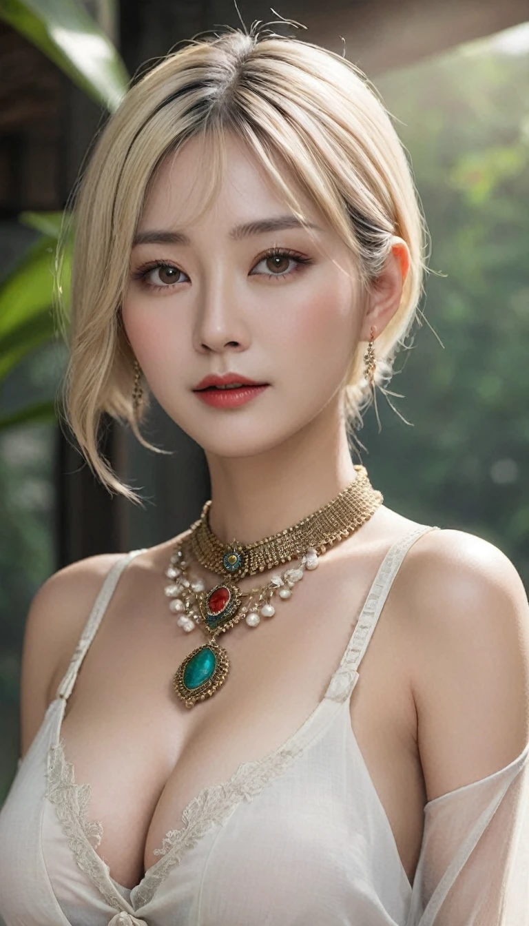 (Ultra-realistic)、Ancient Priestess、のFemale Shaman、
Scalability beauty High resolution High resolution Realistic short hair blonde、 blondeの女性、Mature Woman、Middle-aged women、(((Very large breasts)))、Detailed skin texture、超High resolution、Realistic、Voluptuous figure、(((Big big boobs)))、Laughter、中年のbeauty、Beautiful expression、ふわふわなblondeの髪、非常に繊細でDetailed skin texture、35Female Shaman、{(Ancient ornate and luxurious temple)、(Many torches are burning)}、Ancient Priestess、Big cleavage、(((とてもBig big boobs))) 、Red lips、【(((Colorful and glamorous clothing with luxurious accessories)))】、I have a gorgeous platinum cane、