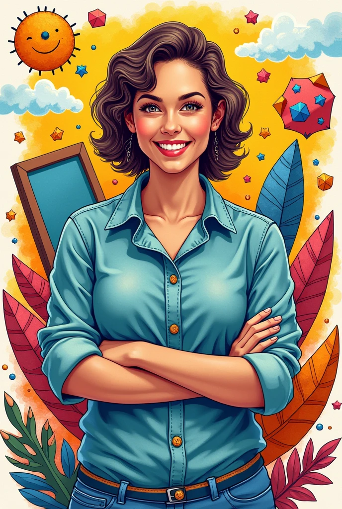 Creative and colorful shirt design for a teacher