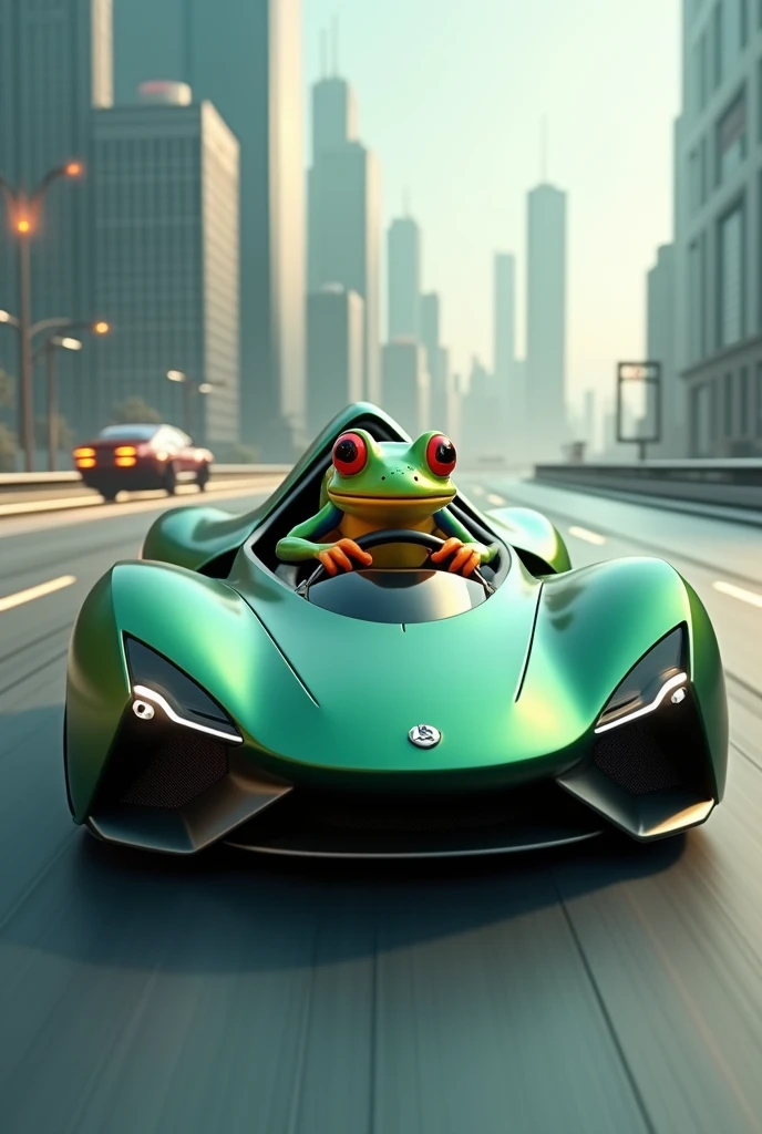 Frog in a super car