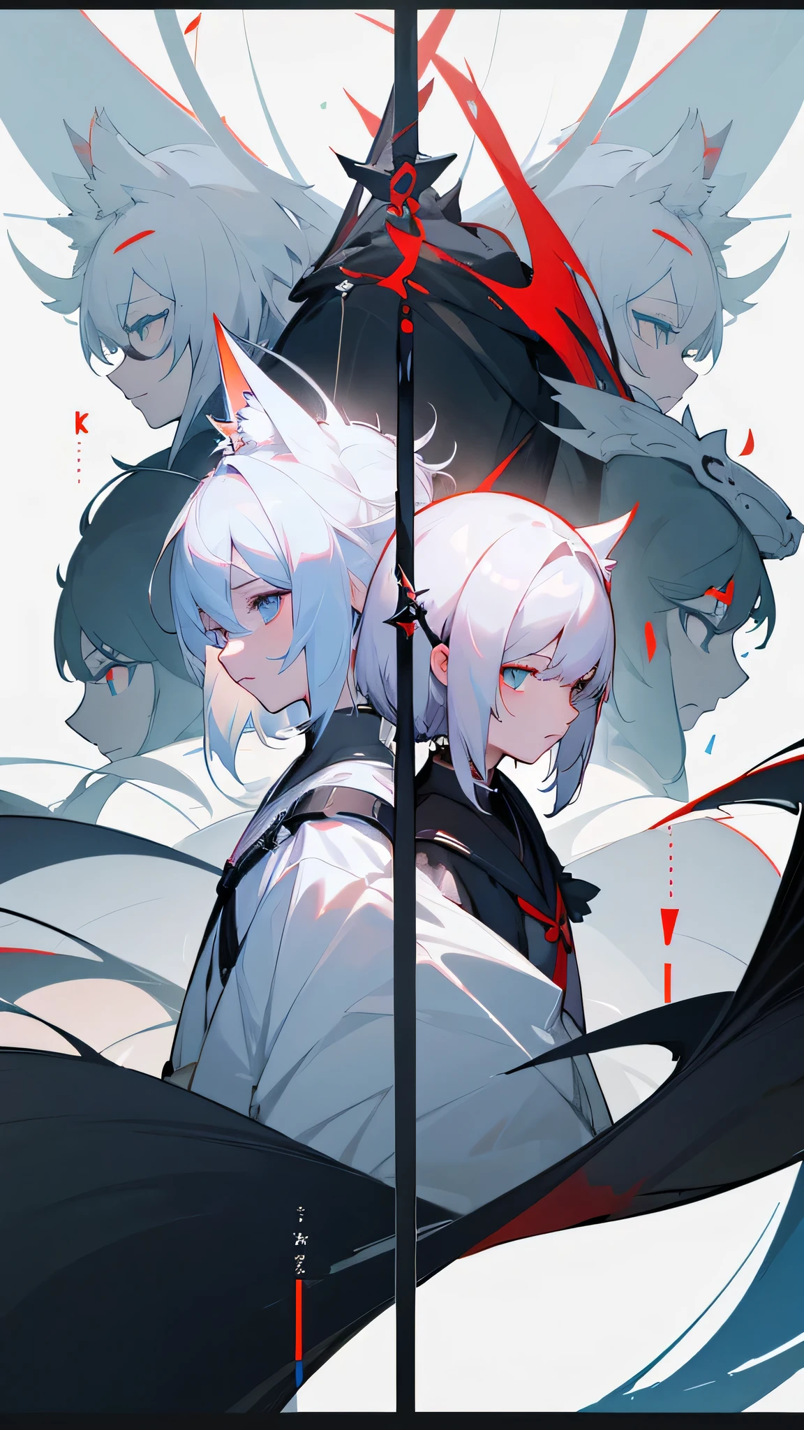 Someone is playing a game using photos from their phone, From Arknights, trending on artstation Pixiv, White fox, onmyoji, by Kamaguruka, No type, Pixiv daily ranking, trending on Pixiv, Zerochan Art, featured on Pixiv, Pixiv.Illustrated style