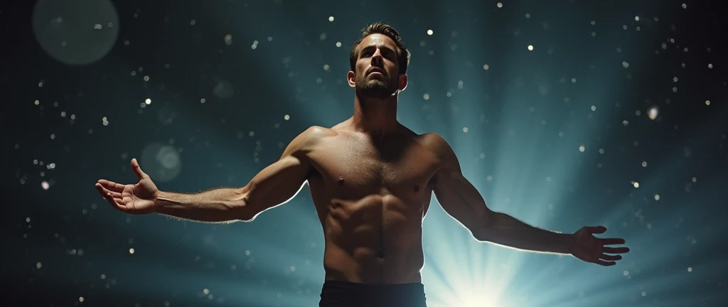 Ryan Reynolds naked with huge dick in space, nsfw, huge cock