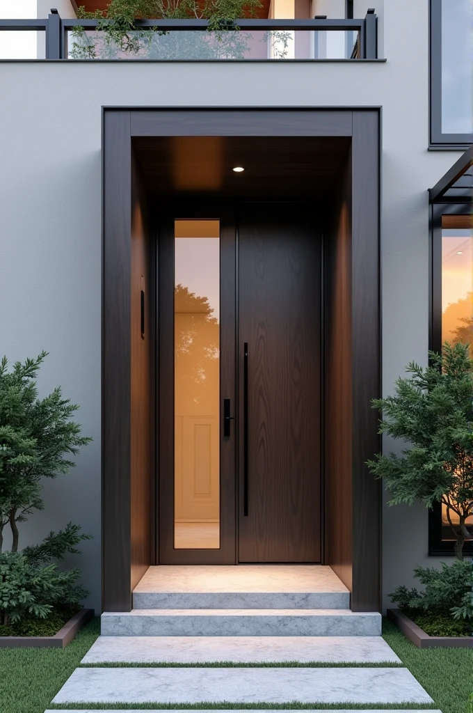 Design an exterior door in the shape of the letter H.