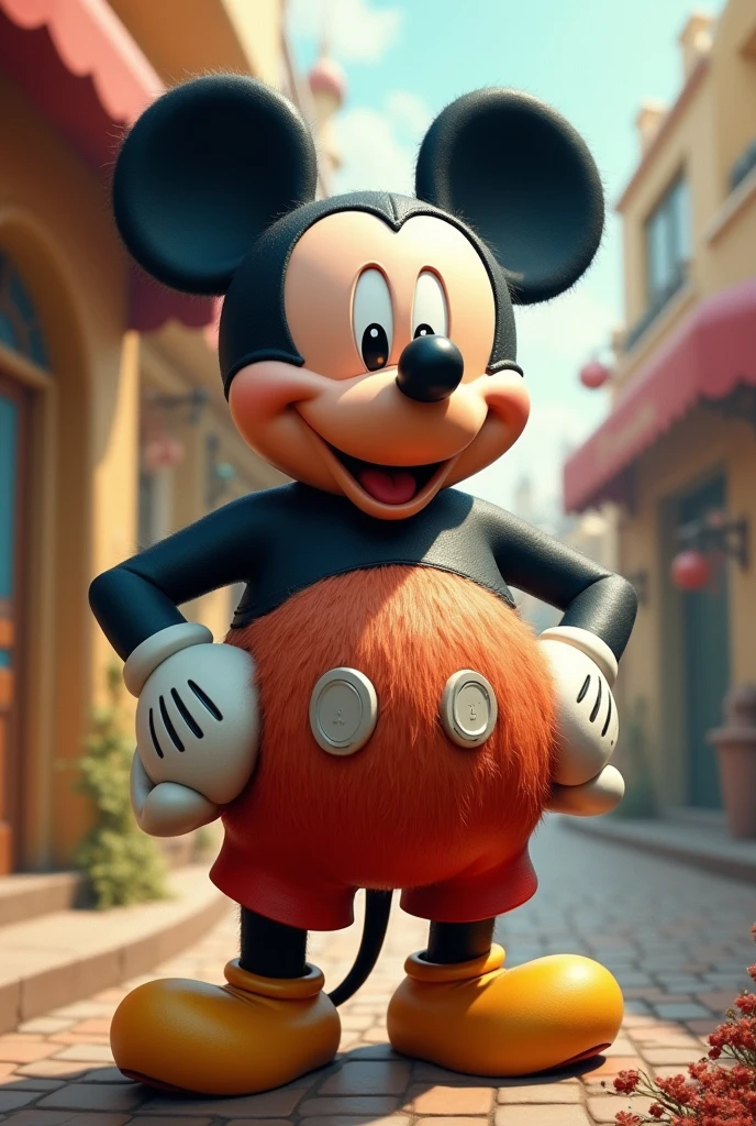 A big fat Mickey with hair on his belly 