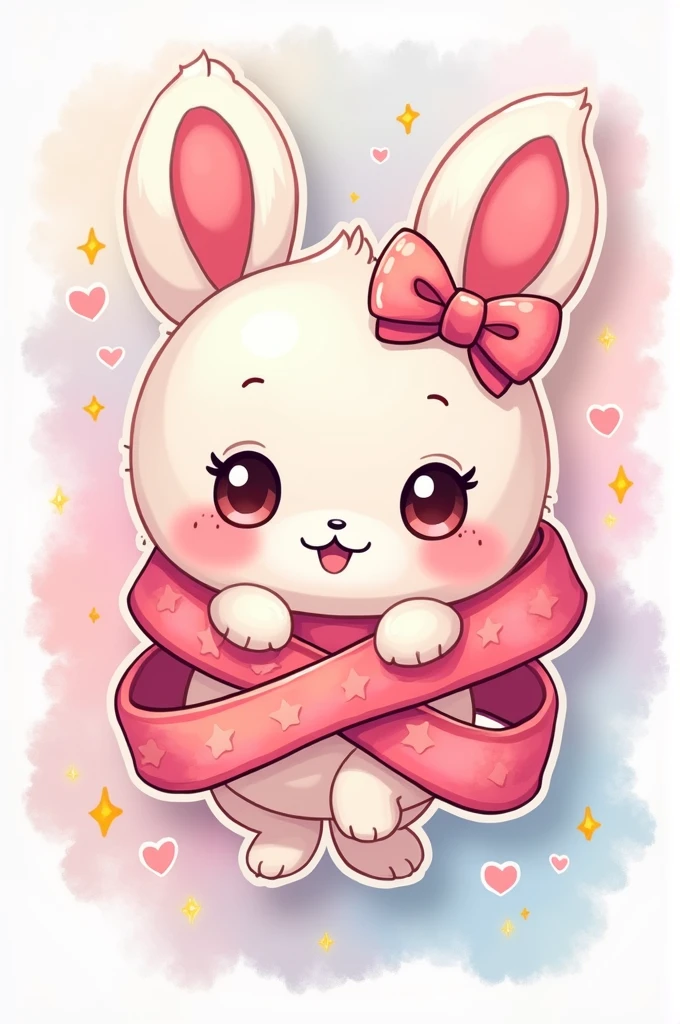 Create me a super cute ribbon sticker