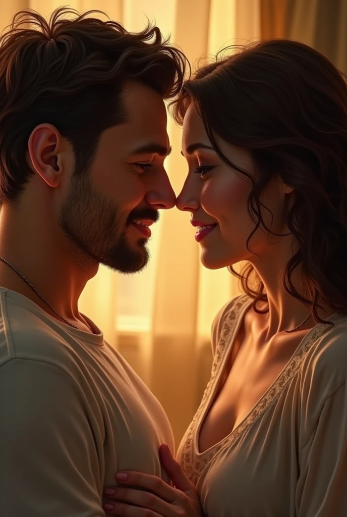 Woman and man looking at their wife