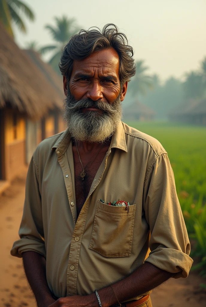 Indian young father  village 