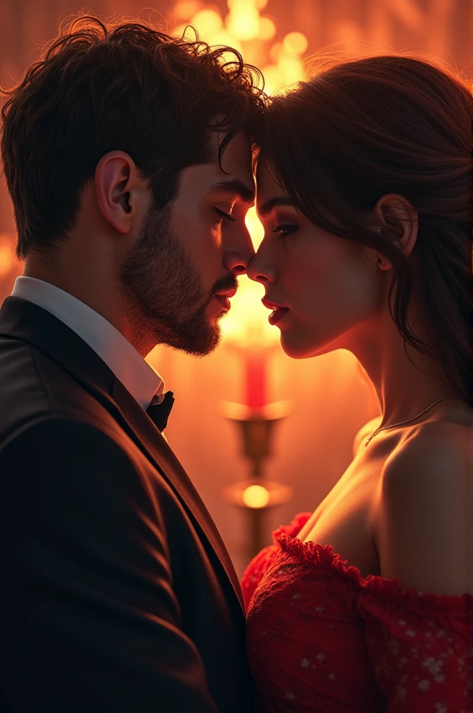 créer une couverture avec cette vision, voici quelques conseils :
Composition :
Hadrien : Place-le au premier plan, en train de discuter ou d'interagir avec la femme à ses côtés. Il devrait avoir une posture ou une expression qui suggère qu'il est distrait ou pensif.
Arthur : Positionne Arthur en arrière-plan ou dans un reflet subtile, comme à travers une vitre ou dans un miroir. Son regard doit capturer l'attention, avec une expression qui montre qu'il est le centre de l'intérêt d'Hadrien.
Contraste et subtilité :
Utilise des jeux de lumière et d'ombre pour créer du contraste entre les deux personnages. Par exemple, Hadrien et la femme peuvent être éclairés par une lumière douce tandis qu'Arthur peut être légèrement en ombre mais avec une lumière qui met en avant son regard.
Opte pour des couleurs qui créent un effet visuel intéressant mais qui restent dans des tons subtils pour renforcer le sentiment de romance.
Détails :
Pour Hadrien et la femme, montre leur interaction, mais sans trop de détails pour que l'accent soit mis sur le regard d'Hadrien.
Pour Arthur, assure-toi que son expression est captivante, reflétant le moment de connexion intense.
Typographie :
Assure-toi que le titre "A Blazing Moment" est intégré de manière à ne pas distraire de l'image mais à compléter le design global. Choisis une police élégante et romantique qui s'harmonise avec le ton de l'image.