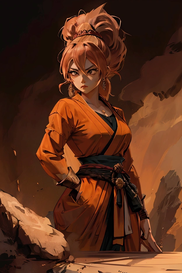 A beautiful female warrior dressed as Son Goku