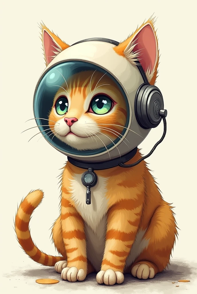 Un-AI-like
Cat illustration
Illustration of the upper body, but the tail is visible
Wearing a disaster prevention helmet