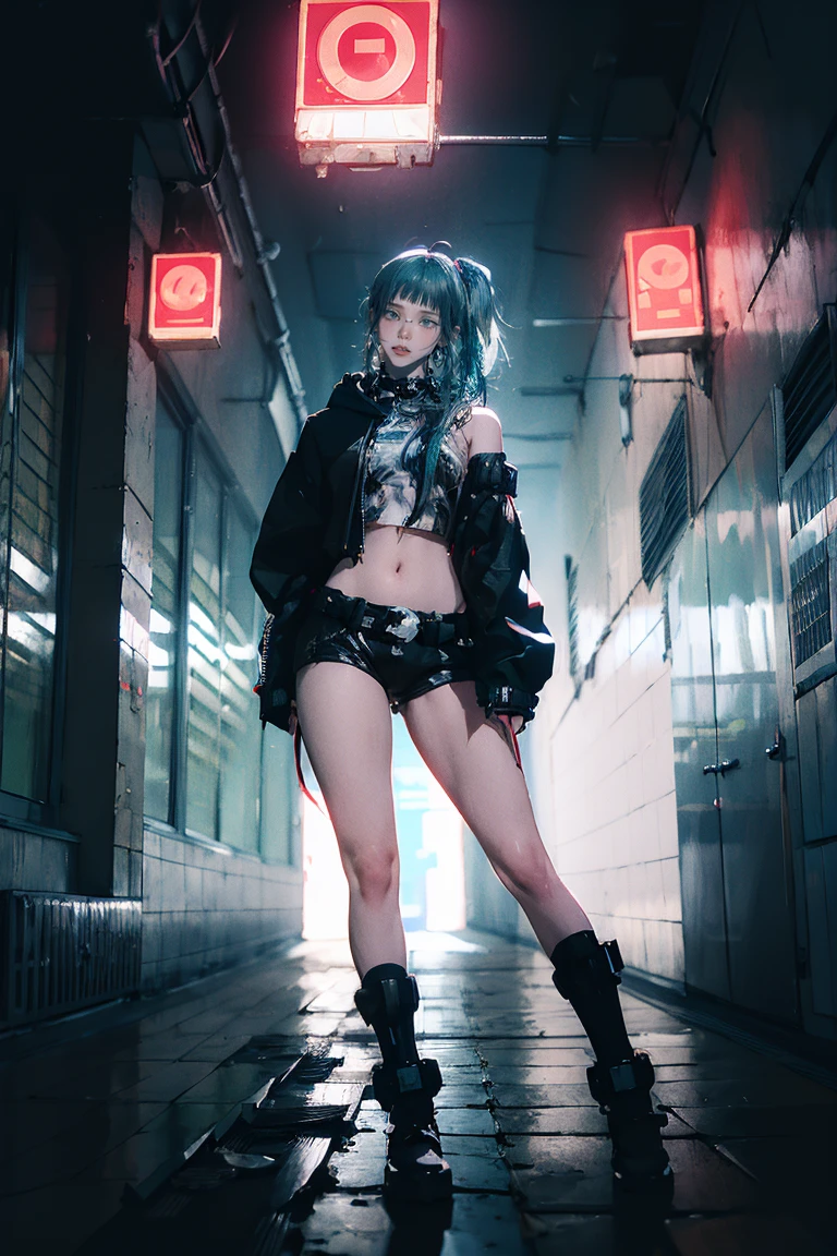 ((Highest quality)), ((masterpiece)), (detailed:1.4), (((Translucent with mechanical parts and transparent skin++Rainbow colored aurora material++、++Grey carbon material++Cyberpunk beauties))), ((Wide open chest)), Hip and thigh skin, Ticker (High Dynamic Range), Ray Tracing, NVIDIA, Super Resolution, Subsurface Scattering PBR Texturing, Post-processing, Anisotropic Filtering, Depth of written boundary, Surface Shading, Accurate simulation of light/Material interactions, Perfect Proportions, Two-tone lighting, wide aperture, Low ISO, White balance, 8k, Browsing Caution, (((Tall Woman))), 25-year-old woman, Bright LED, Knee-length, bulge, Open Stance, Hip and thigh skin, Beautiful body, The navel is visible through bare skin, Large Breasts, ((Cyber hood with dull glowing LEDs)), (Large Breasts: 1.0) , Dazzling cyberpunk cityscape, Skyscraper, Neon Signs, LED Light, Bright and vivid color scheme, Bright and vivid color scheme, Surprised expression, Blunt bangs, (((+++Beautiful bright iridescent hair+++ Straight Medium Ponytail))), Anatomically correct arms and fingers, seed: 256 :1>,NSFW