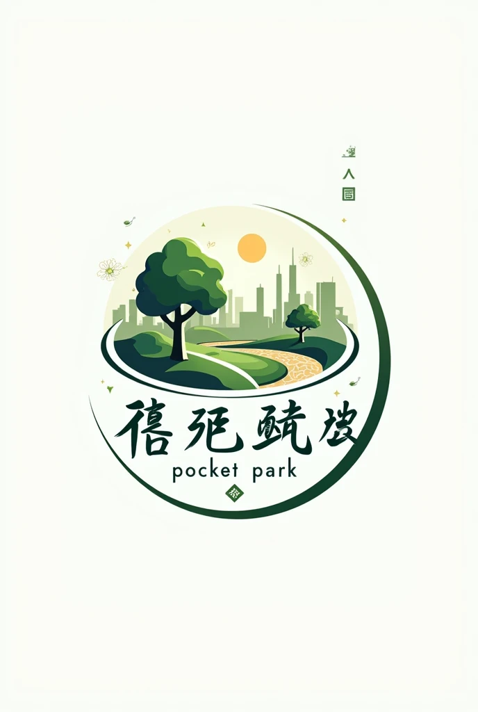 Pocket Park LOGO,Linyi,City Administration Bureau,tolerate,open,Cool and atmospheric,Chinese style
