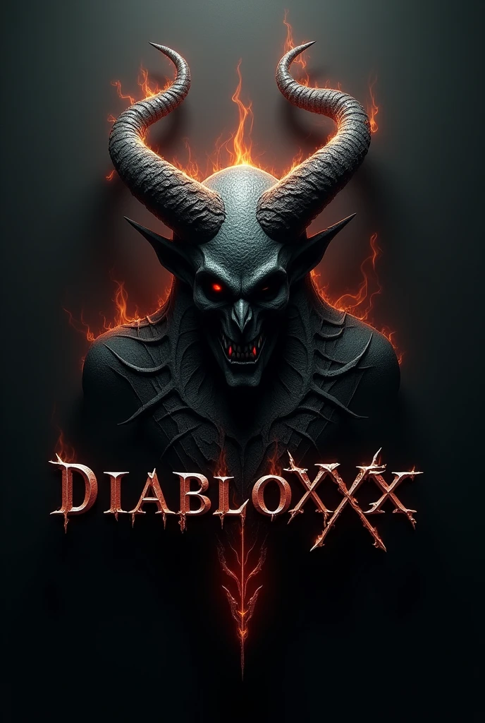 Logo of a demon drawing with the text DiabloxXx written below