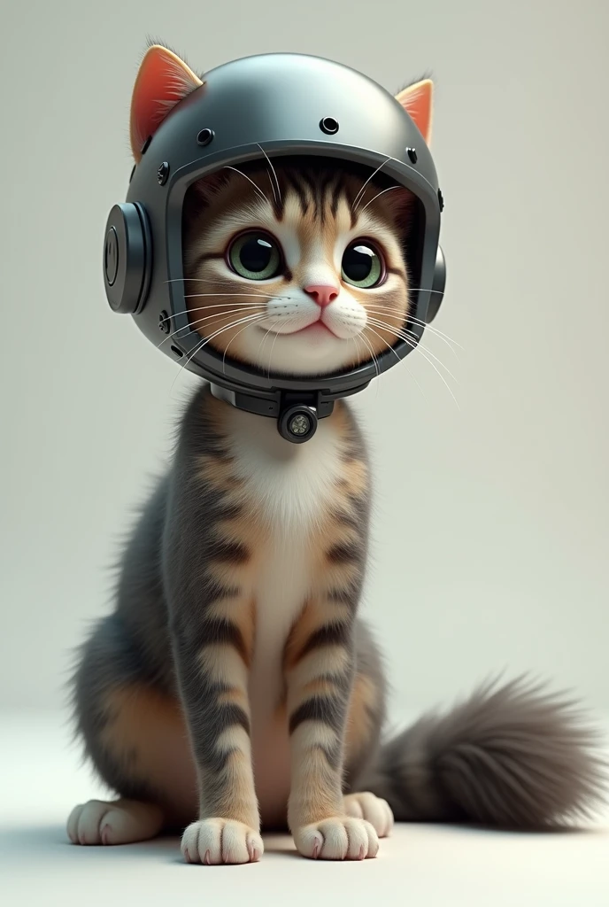 A cat that doesn&#39;t look like an AI. It&#39;s a cat with a helmet. It&#39;s a cat with a tail.