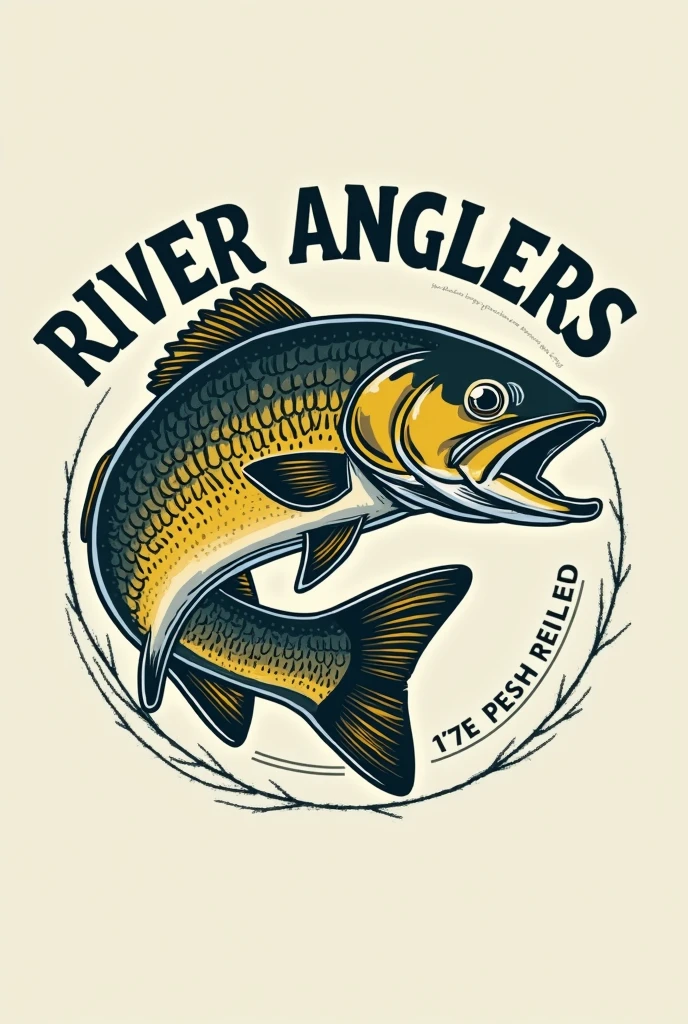 I need a logo that has a trout and on the right side it says RIVER ANGLERS 