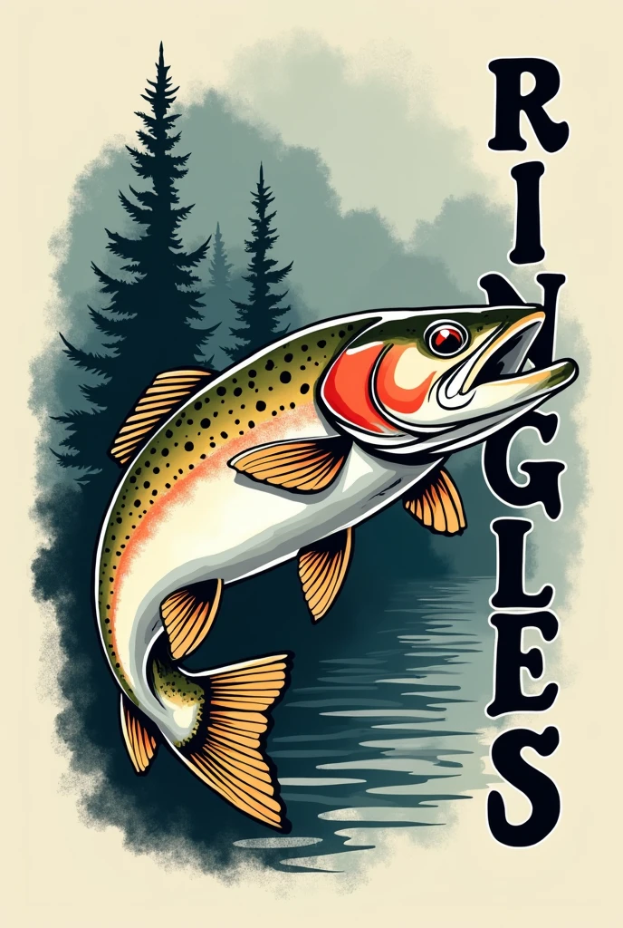 I need a logo that has a trout and on the right side it says RIVER ANGLERS