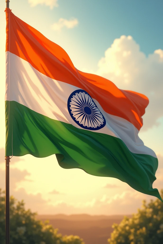 Indian flag with Yogi je
