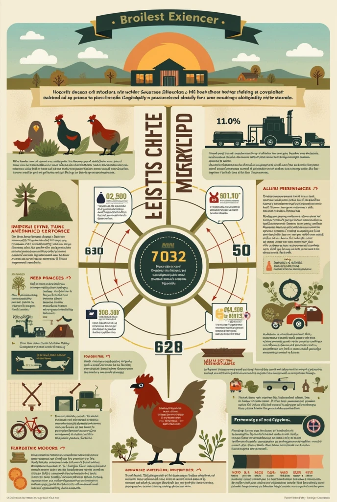 I need a label that relates production, feeding and marketing of broiler chickens and alternative diets