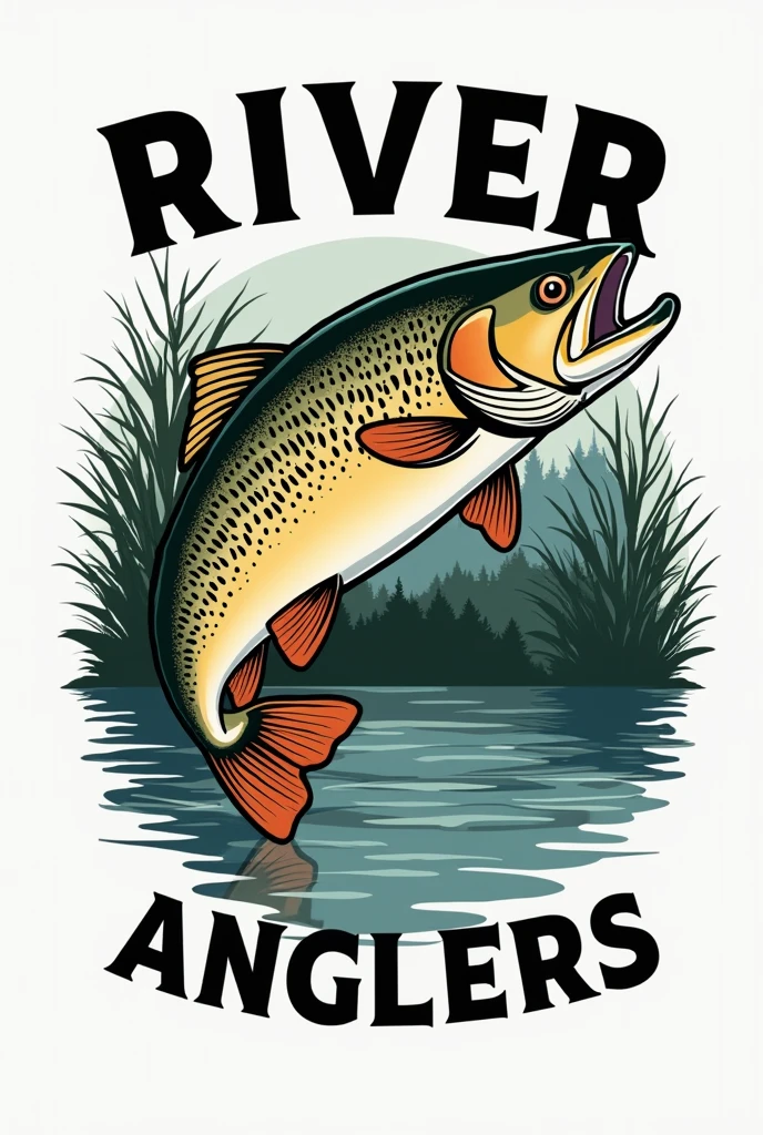I need a logo that has a trout and says RIVER ANGLERS