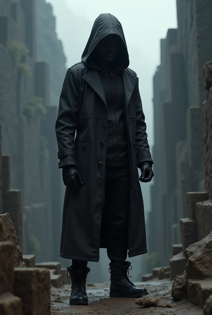 Minecraft character wearing black clothes
