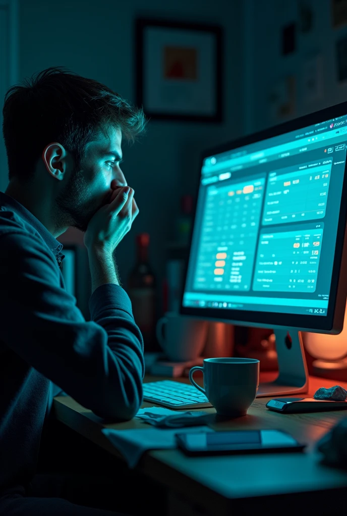 Create an image of an online betting page where you've lost