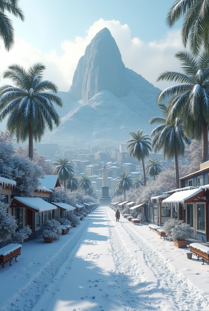 Create Rio de Janeiro covered in snow