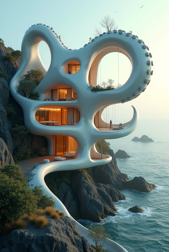 A house inspired by the concept of an octopus
But not something literal, Not just a discrete and subtle concept