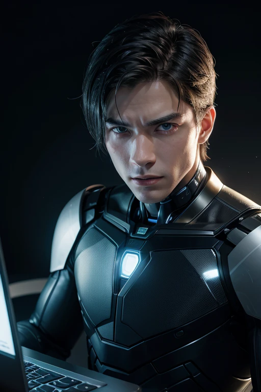 Virtual computer man with powers and artificial intelligence