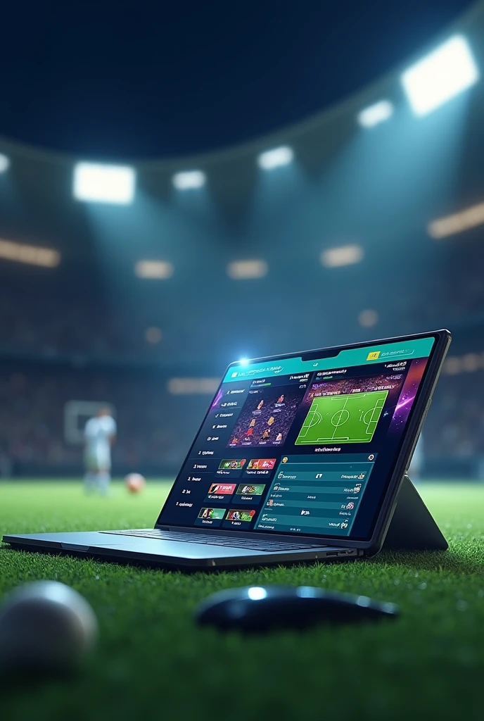 Create an image of an online betting page.
It should show a phone or computer, and the game being displayed should be a football betting game.
No human should be visible in the image.