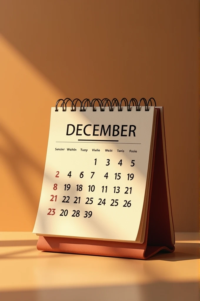 A calendar with the date of December from the 1980 era in old 4k format