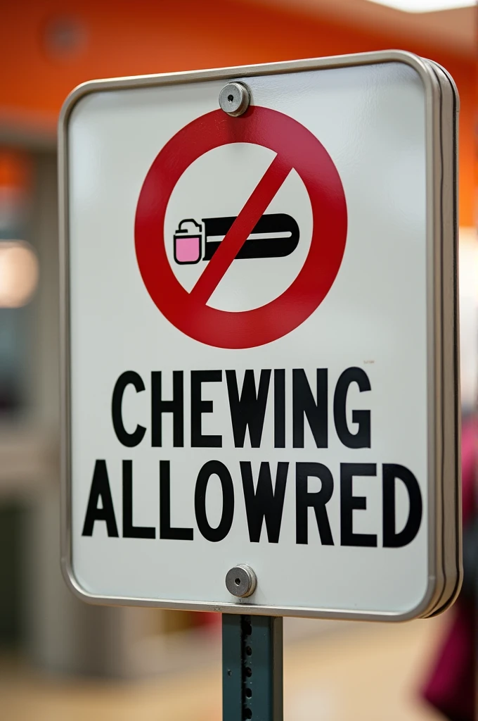 “no chewing gum allowed” sign