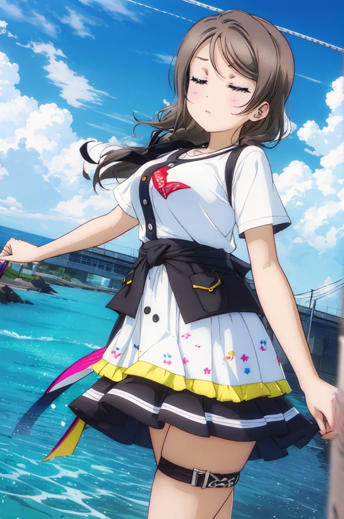 ((Watanabe Yo)),Gray Hair,Large Breasts、White T-shirt,Underwater world,Sleeping (masterpiece:1.2), Highest quality, High resolution, Highly detailed face, Highly detailed CG, ((Perfect hands, )),