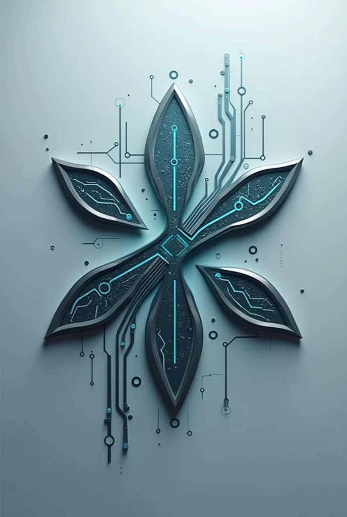 A striking logo for a company that showcases the union of technology and biotechnology. 