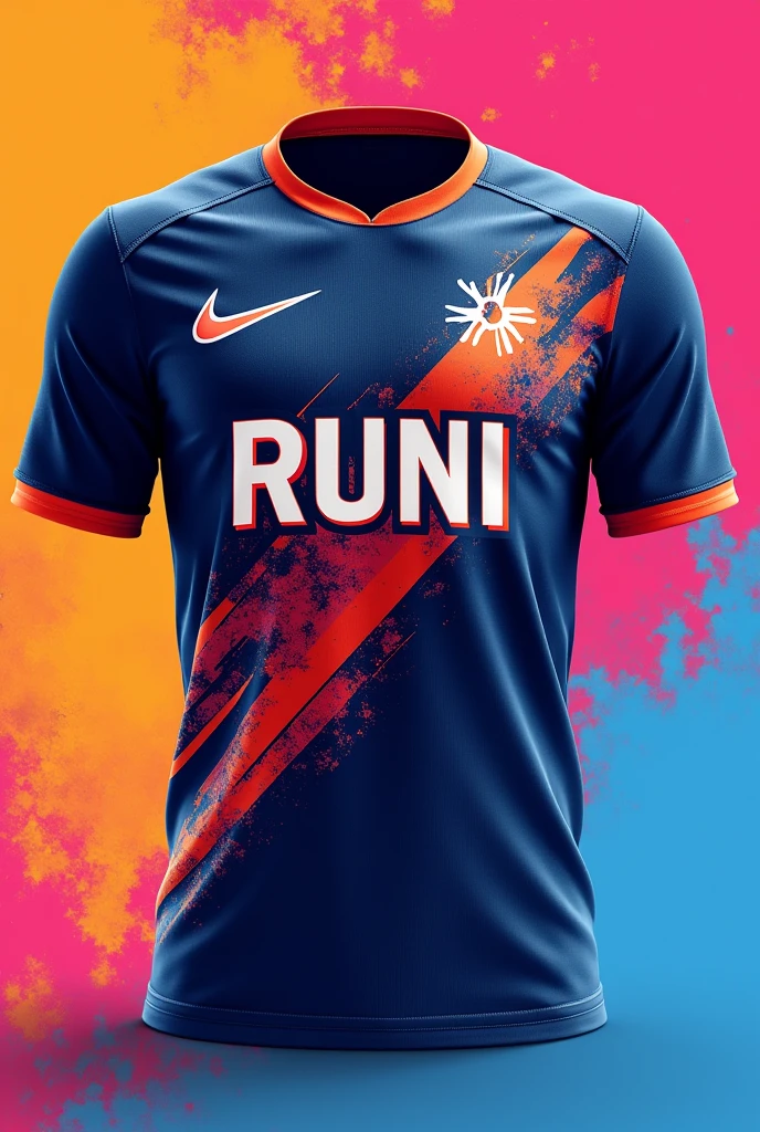 Volleyball jersey design with the RUNI team logo